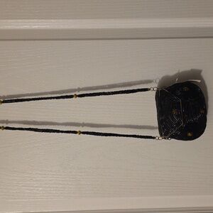 ELEGANT ONYZ AND TIGEREYE BRASS CROSSBODY BAG